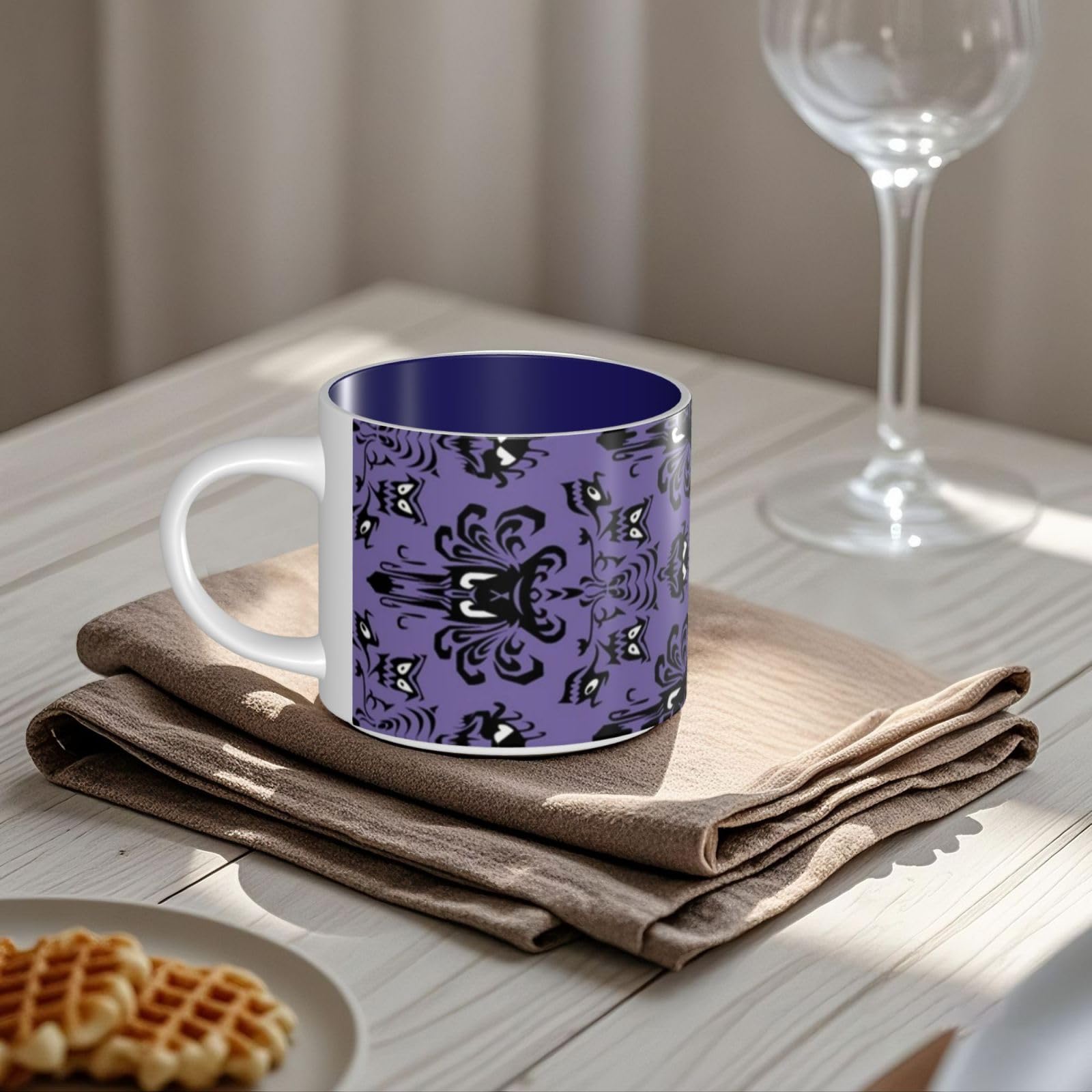 Horror wzór na fioletowym tle drukowane kubki ceramiczne o dużej pojemności kubek do kawy