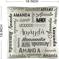 Vista 2 de Funda de almohada personalizada con nombre, fundas de almohada de lino con nombre personalizado, funda de almohada personalizada con tu nombre