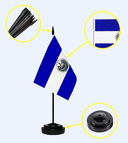 Miniatura 136 de Juego de banderas de escritorio japonesas de lujo, pequeñas banderas de escritorio japonesas en miniatura con poste sólido, base negra y tapa