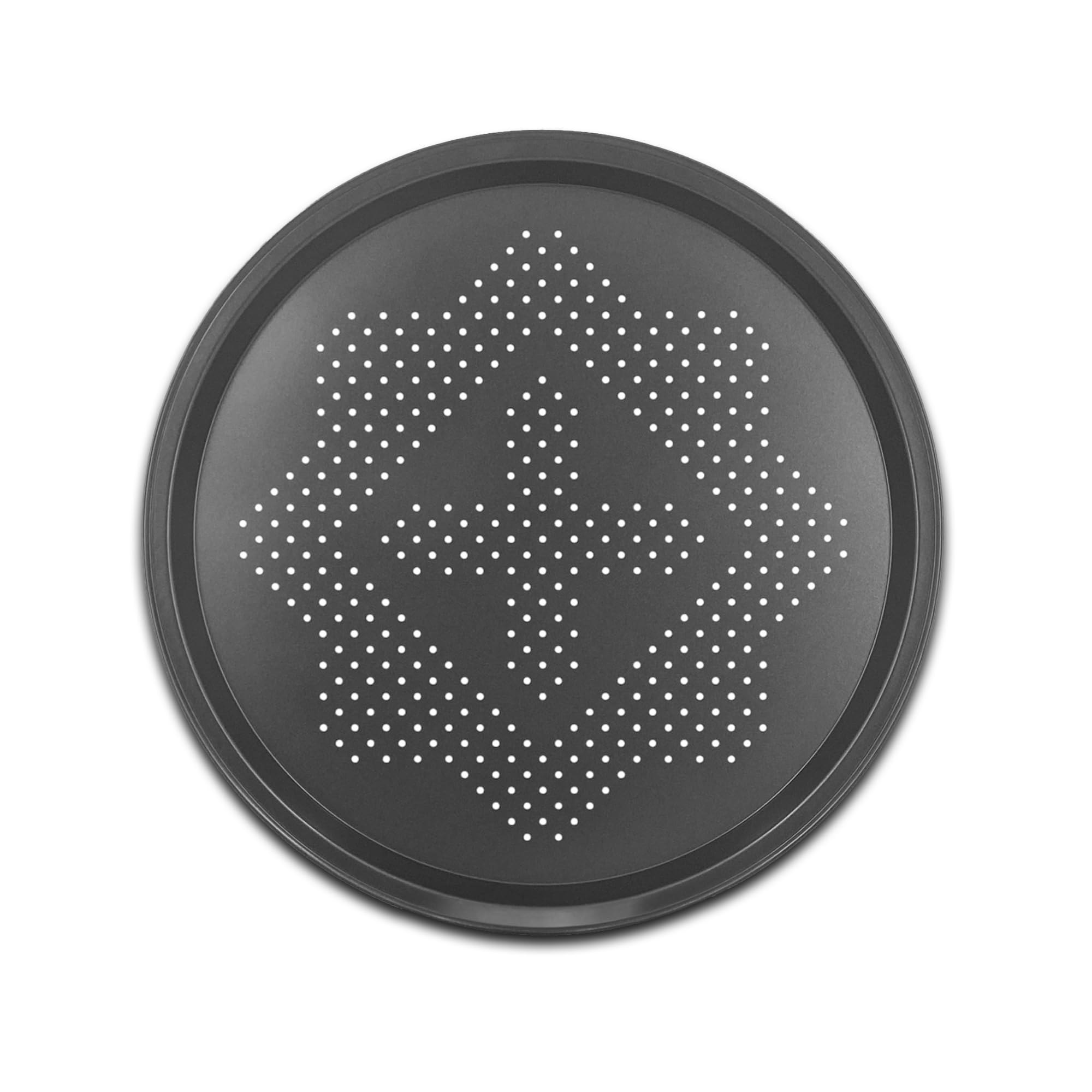 Samuel Groves Black 14.5" Pizza Pan Perforated Carbon Steel Chip Crispier Tray