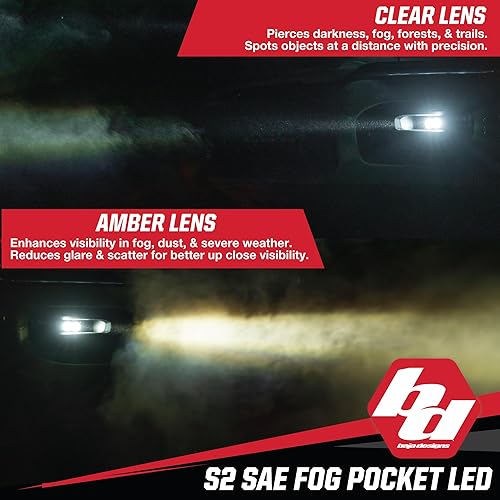 Miniatura 6 de Baja Designs S2 LED SAE Kit de luz de bolsillo antiniebla para Dodge Ram 25003500 2019+ Camión - Lente ámbar