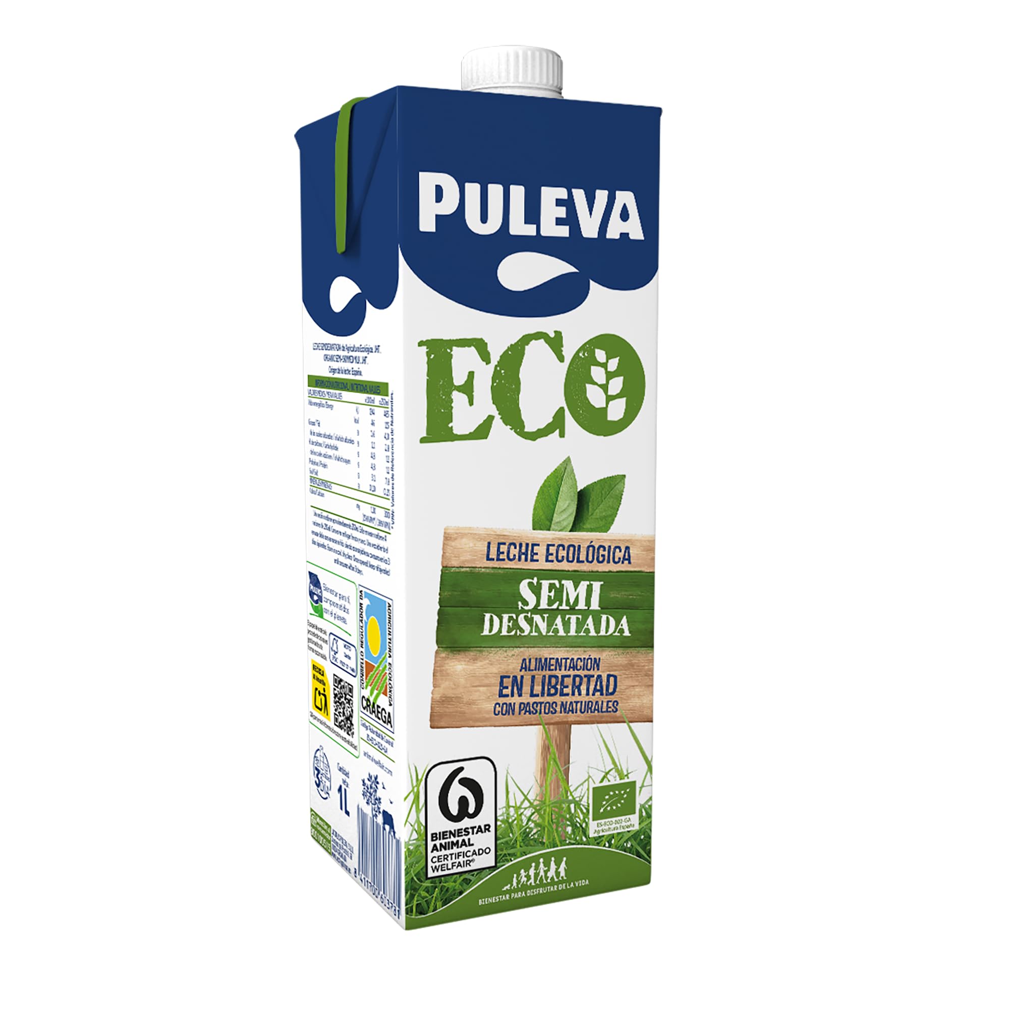 Puleva Leche Ecológica Semidesnatada BIO Pack 6 x 1L