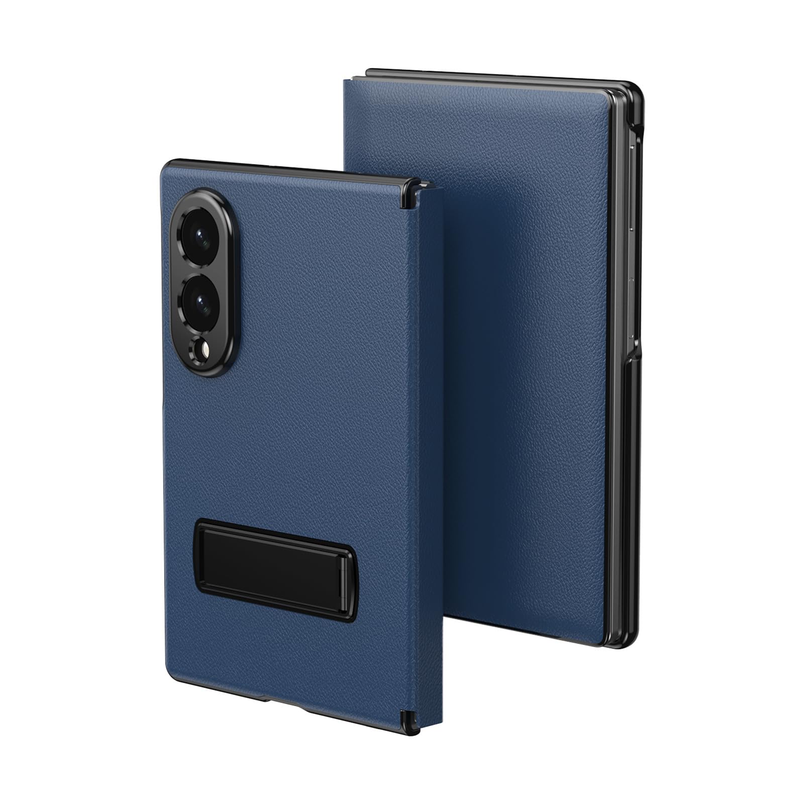 Custodia Pelle Per Samsung Galaxy Z Fold 8, Flip, Stand, Lente | Cover a libro in pelle fiore con magnete e stand nascosto. Totale, protezione lente(Blue)