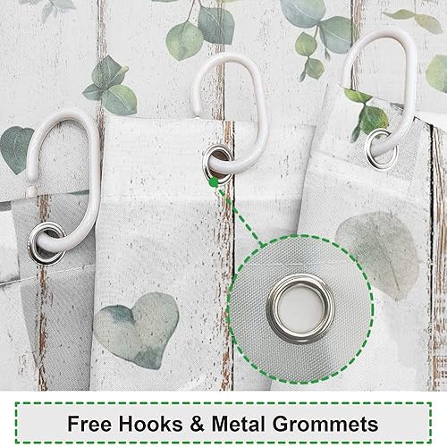 Miniatura 20 de Cortina de ducha de baño con temática de dinosaurio, cortina de ducha de hojas tropicales de dinosaurio verde con ganchos, cortina de ducha de tela