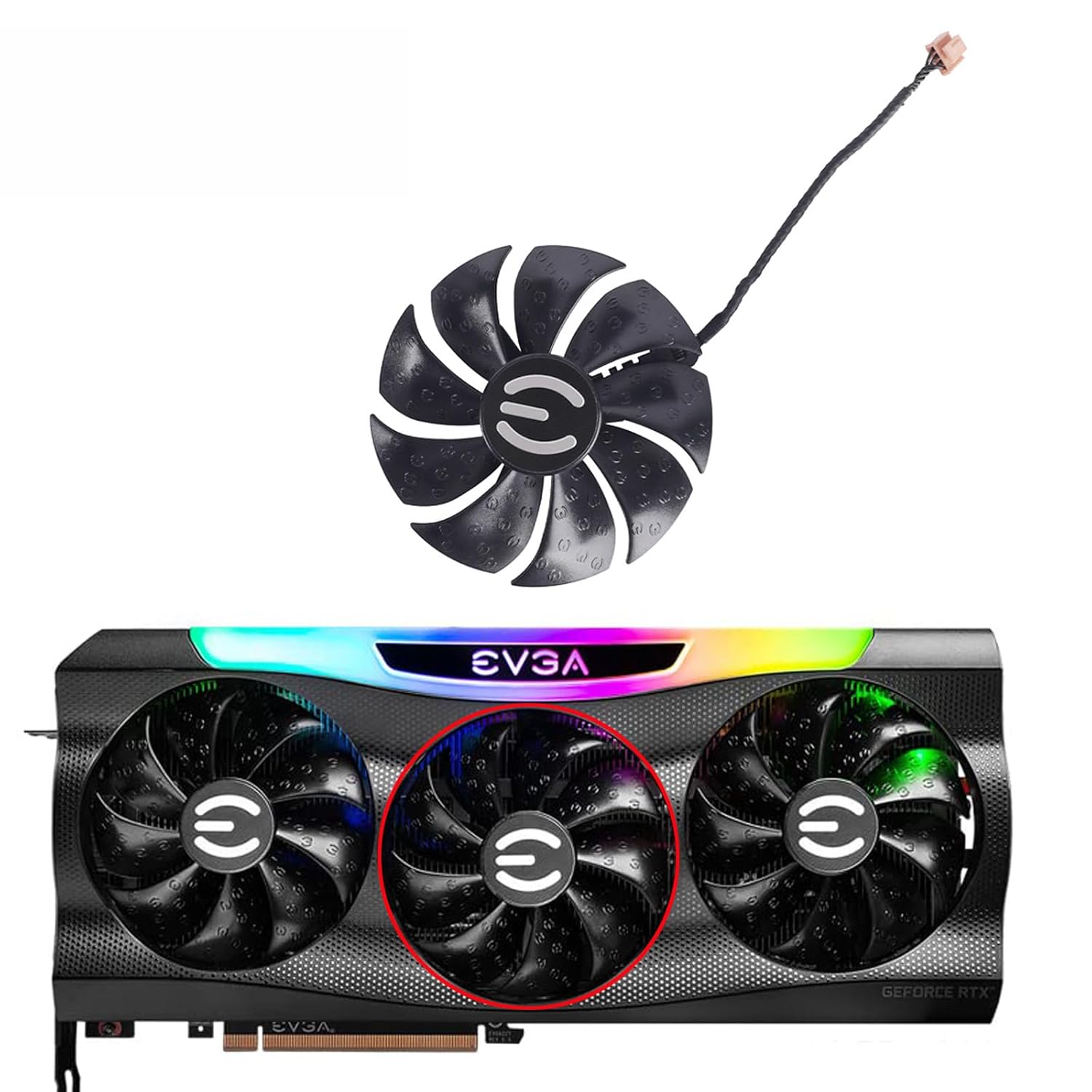 inRobert PLD09220S12H Graphics Card Fan Replacement for EVGA RTX 3070 3080 TI 3090 FTW3 Ultra GPU Cooling Fan (Fan-Full Set)