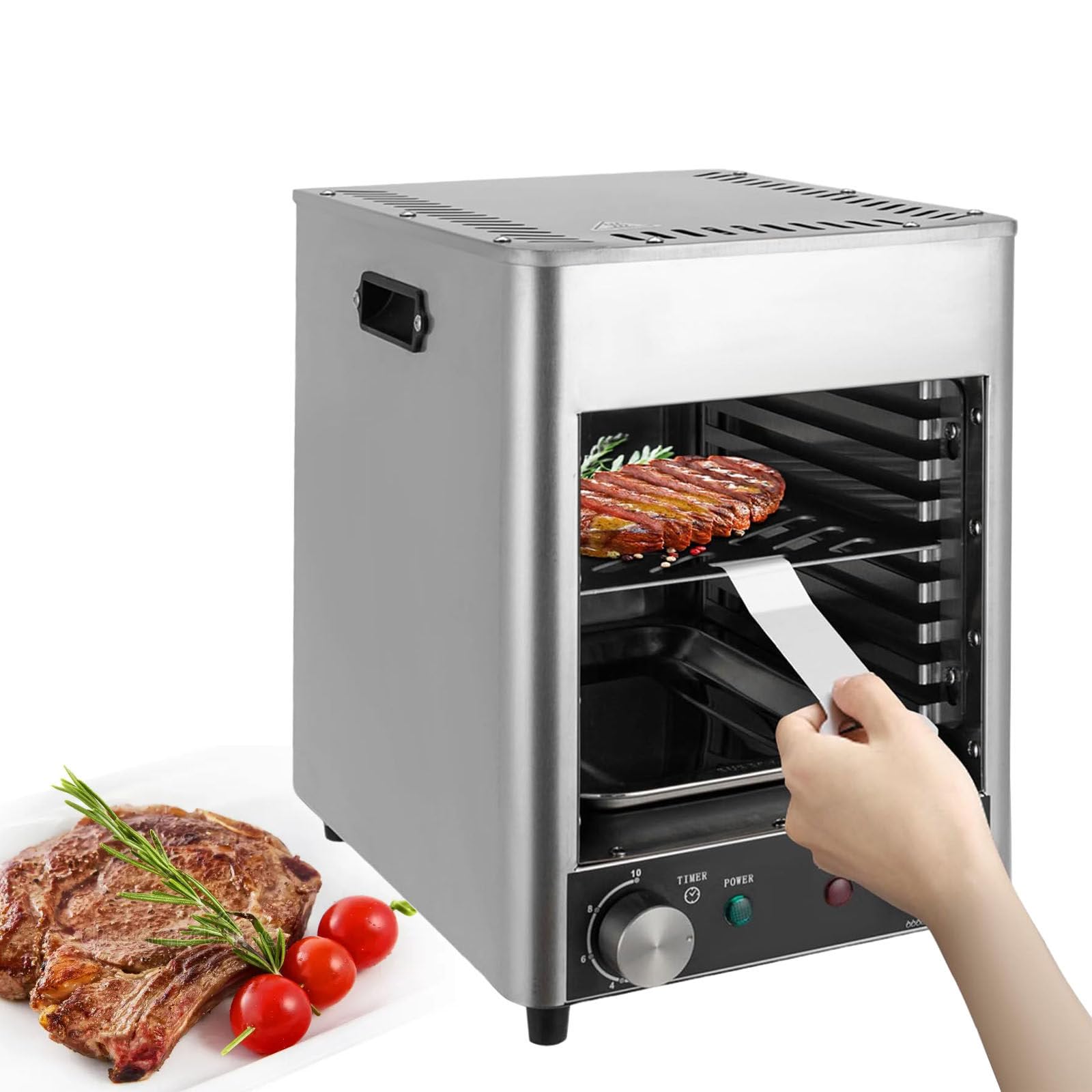 Elektryczny Grill Do StekóW 1700 W, WewnęTrzny Komercyjny Grill Do StekóW, Automatyczny WęDzarnia Do StekóW, Piekarnik Tosterowy Z Kuchenką Mikrofalową, Piekarnik Z Frytkownicą Powietrzną,110V