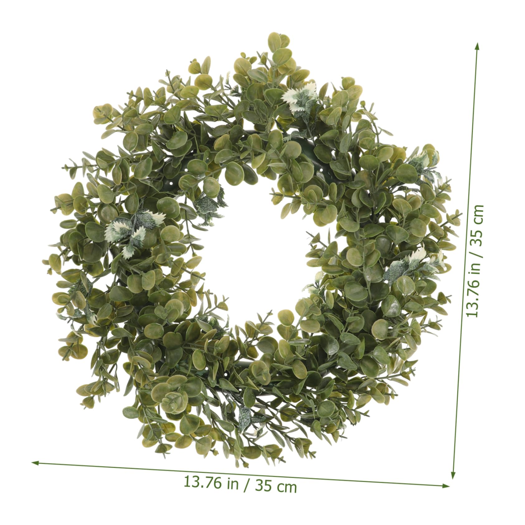 Ghirlanda Decorativa Da Parete in Stile Foglie Di Eucalipto Finte, 35 Cm, Materiale Sintetico Resistente Per Decorazioni Di Nozze e Casa