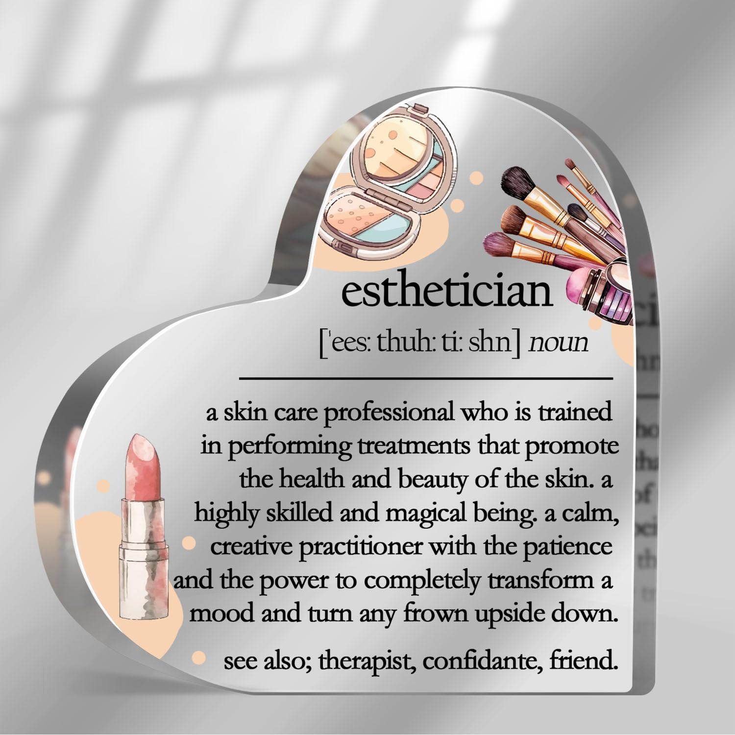 Esthetician Gifts for Women, Thank You Gifts for Esthetician, Birthday Appreciation Gifts, Esthetician Definition Desk Decor Sign Plaque for Home Office