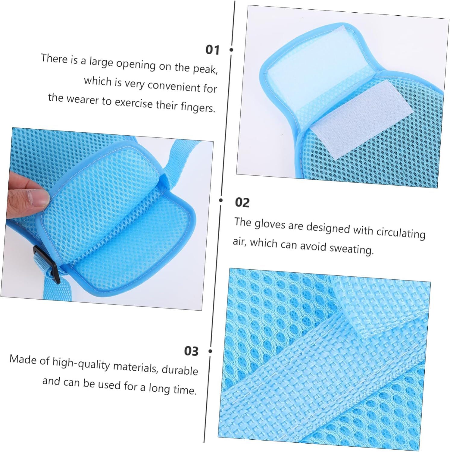 Breathable Hand Control Mitts 2pcs Protective for Elderly Prevent Finger Harm Finger Separator for Patient Safety