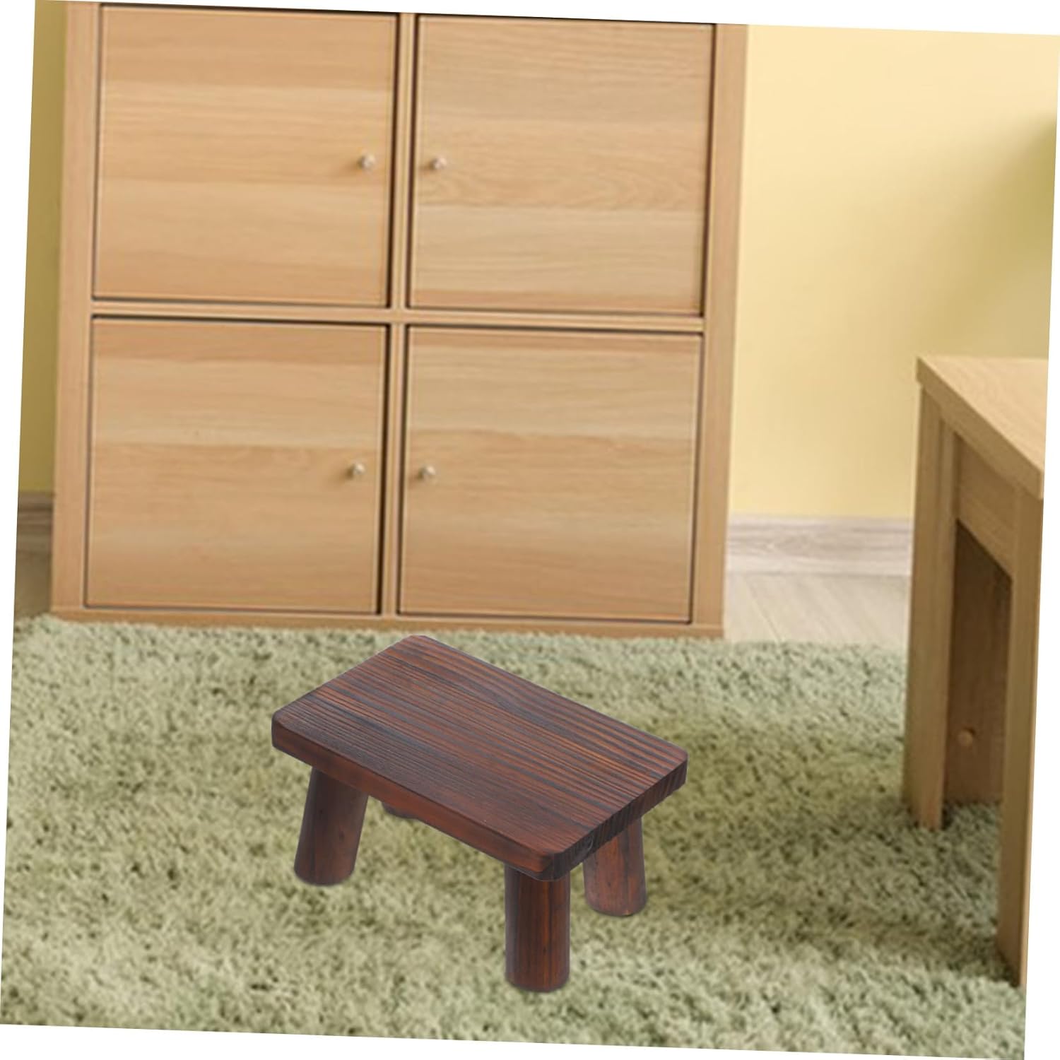 Step Stool Handmade Slim for Adults Retro Outdoor Small Portable Bathroom Kitchen Office Bedroom Garden