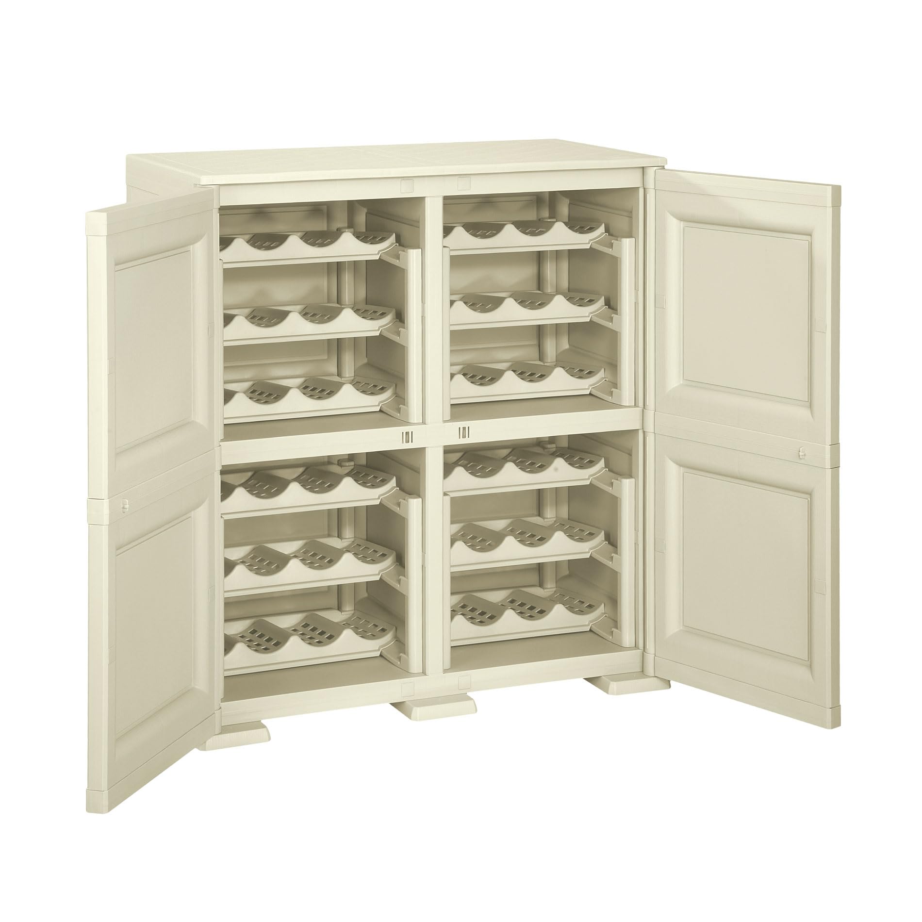 Tontarelli - 4 Estanterías modulares con Soporte para 48 Botellas Gris
