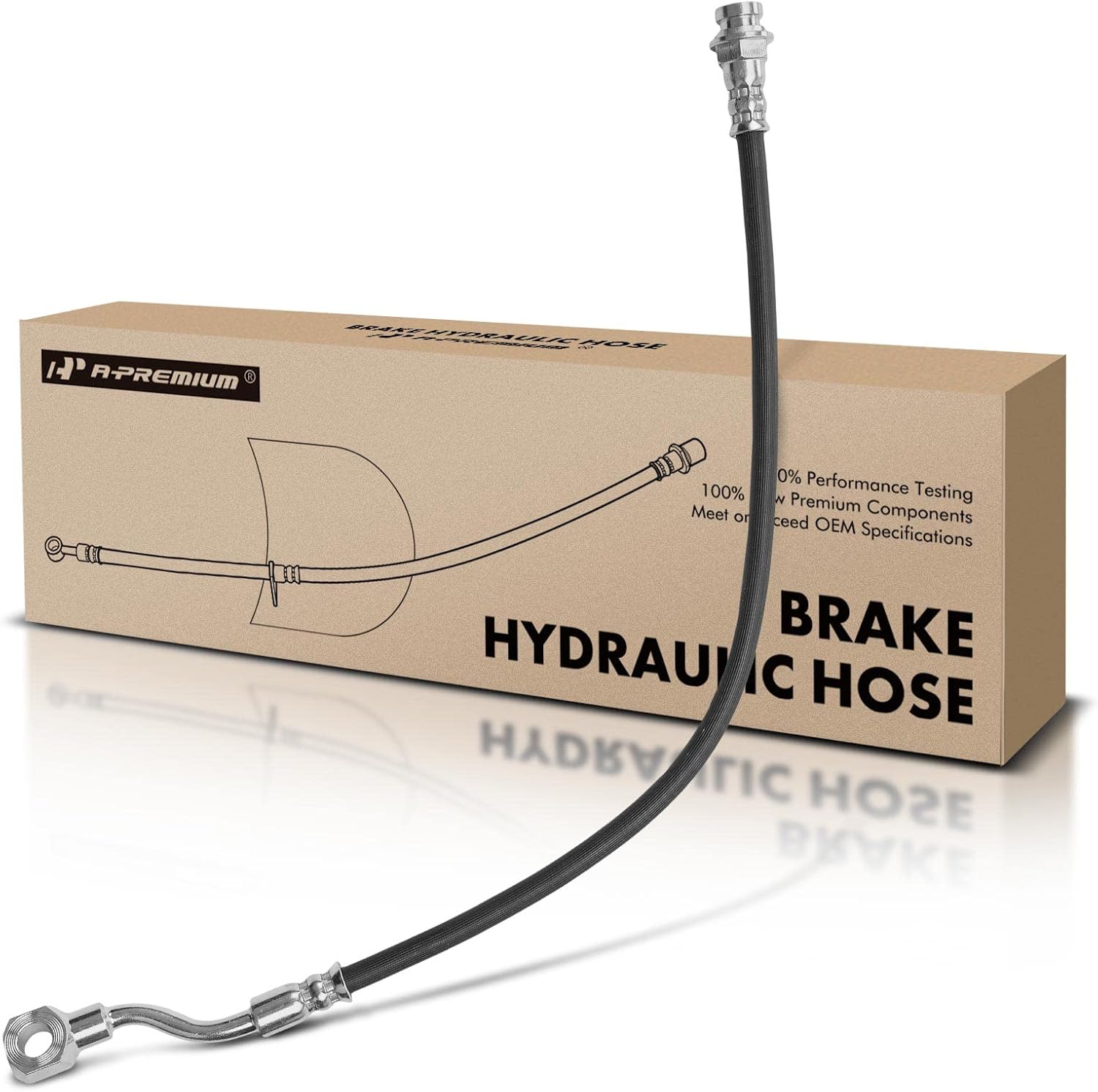A-Premium Rear Passenger Brake Hydraulic Hose Compatible with Chevy and GMC Models - Silverado 1500 HD, Silverado 2500, Silverado 2500 HD, Sierra 1500 HD, Sierra 2500, Sierra 2500 HD, Avalanche