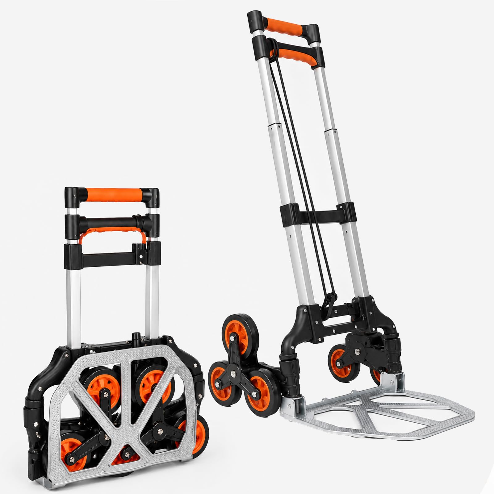 Carro Plegable para Subir escaleras, Carro de Alta Resistencia con Capacidad de Carga de 180 kg, Ruedas y asa telescópica, Adecuado para el Transporte doméstico