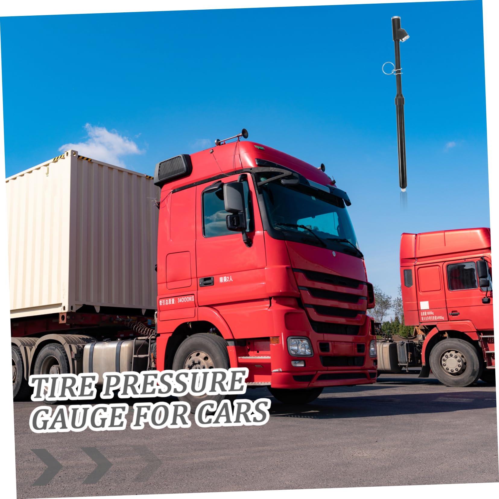 Unomor Air Pressure Pen Gauge Tire Portable Car Testing Device Pressure Monitor Plastic Black