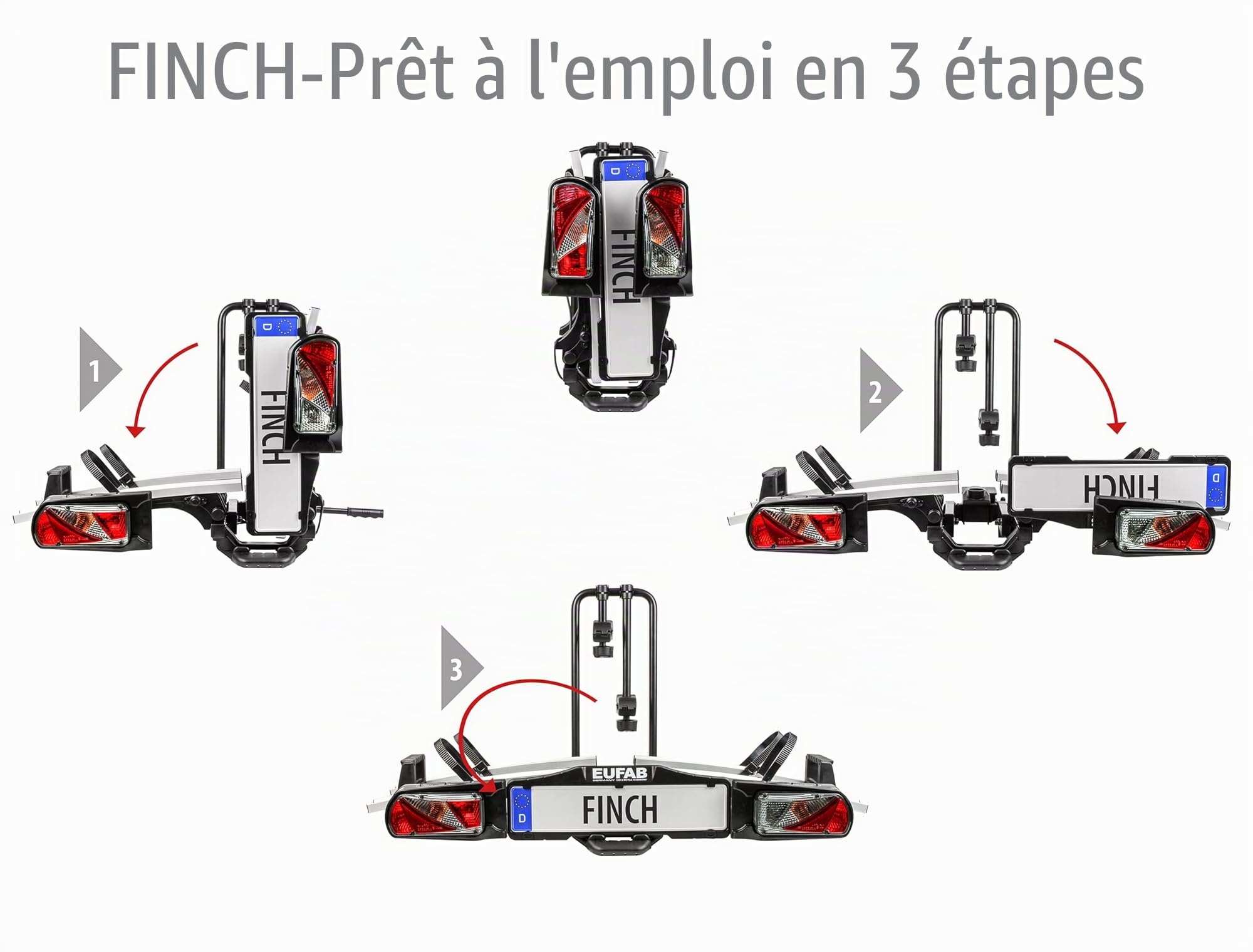 EUFAB 11584 Finch Porte-vélos pour 2 vélos Argenté/Noir