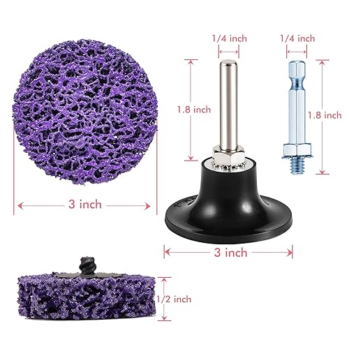 Miniatura 14 de Paquete de 11 discos de cambio rápido de 2 pulgadas para taladro, disco abrasivo de rueda abrasiva, rueda abrasiva de polietileno, limpia la rueda