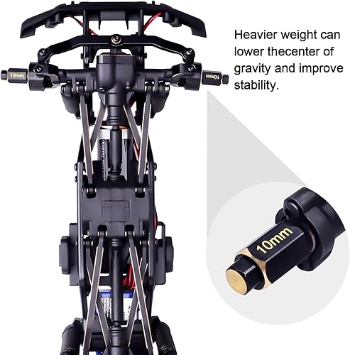 Miniatura 2 de HobbyPark Extensión hexagonal de latón para piezas de actualización TRX4M, extensores de cubos hexagonales de rueda extendida, espaciadores