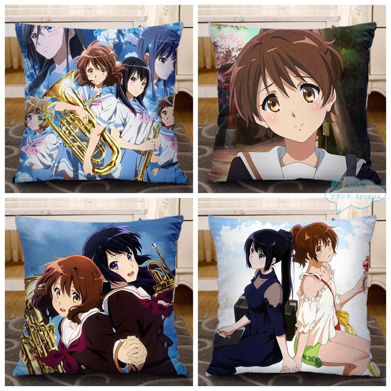 レア 貴重 響け！ユーフォニアム クッション まくら 久美子 麗奈 葉月 緑輝 響け！ユーフォニアム クッション まくら レア 貴重 - : 抱き枕