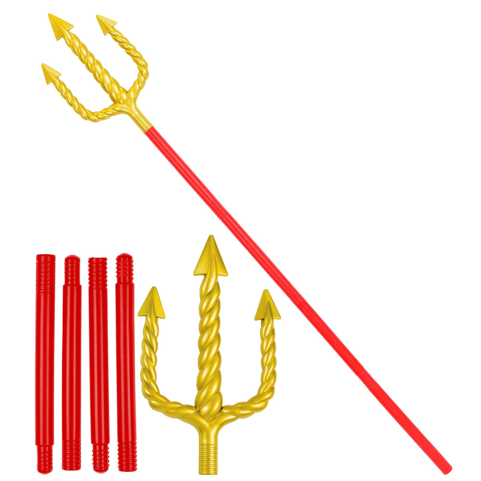 W WIDMANN MILANO Party Fashion - Golden Spiral Fork with Black or Red Rod Trident Poseidon Mermaid Devil