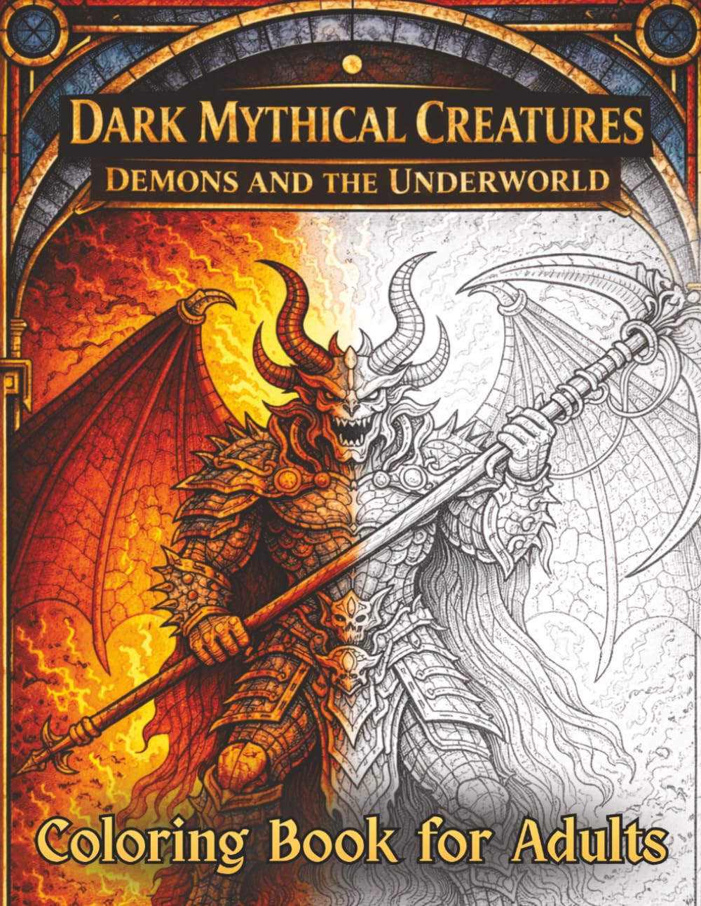 Dark Mythical Creatures Coloring Book for Adults: Demons and the Underworld — 50 Horror-Themed Designs Inspired by Western, Slavic, Celtic, Norse, and Medieval Folklore
