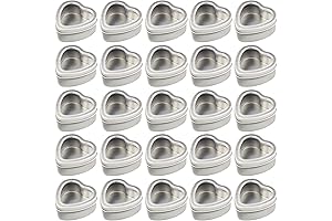25pk 2oz Silver Heart Tins with Clear Lids
