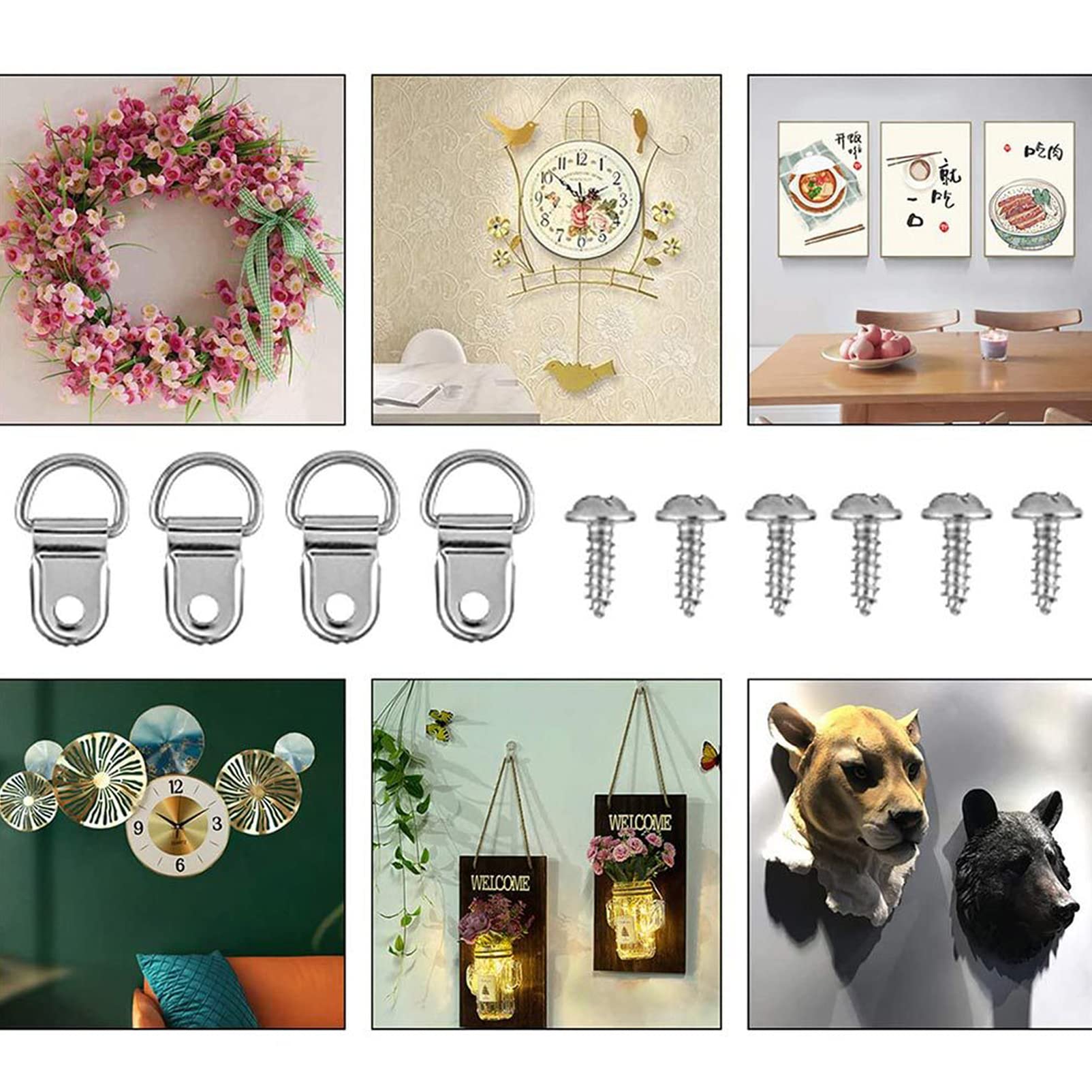 50 Sets Heavy Duty D-Ring Picture Hangers - Galvanized Steel No - View #11