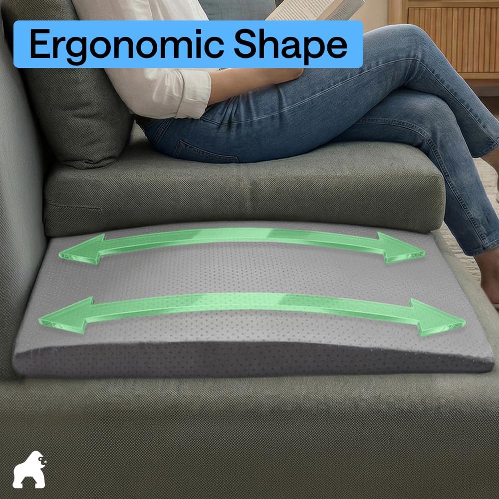 GORILLA GRIP Ergonomic High Density Couch Cushion Support Foam, Quick Rebound Sofa Lifters for Sagging Cushions, Stays In Place, Replacement Stuffing Under Couches, 20 x 19 x 1.75 Inches, 3 Pack, Gray