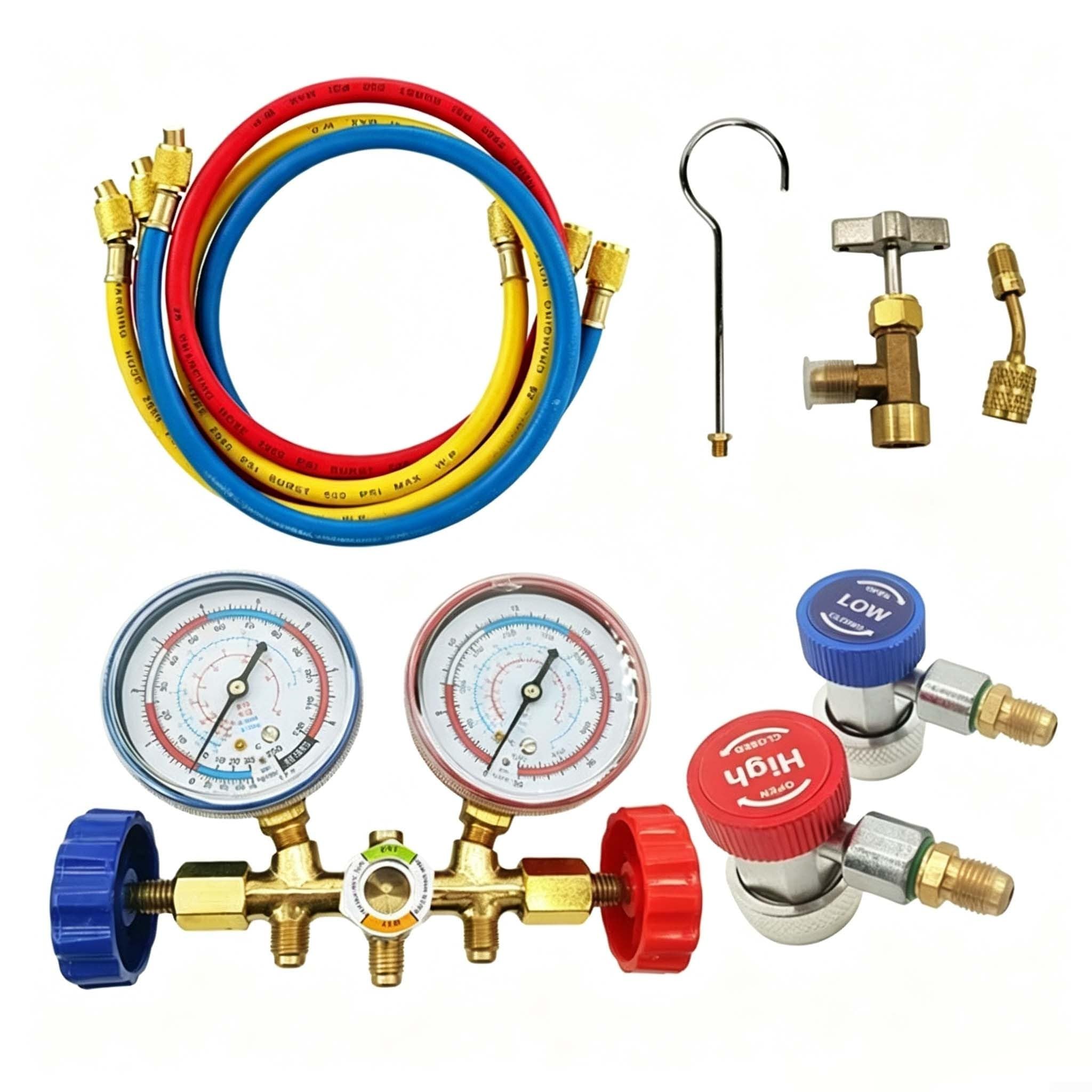 Juego Manómetro Doble AC R134a para r12 R22 500 PSI Juego Manómetro