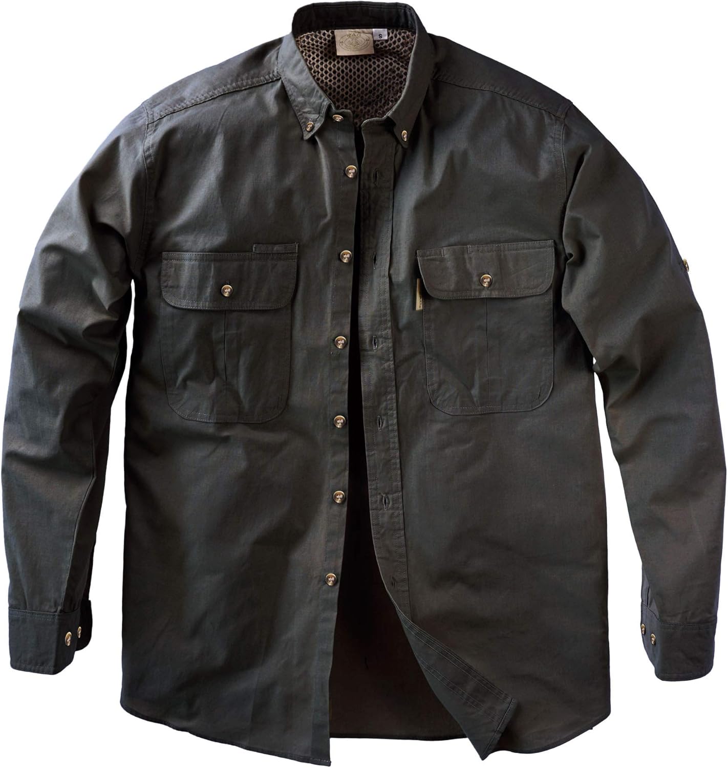 Tag Safari Vent Back Adventure Long Sleeve Shirt for Men, 100% Cotton - Olive - Large - Image 2