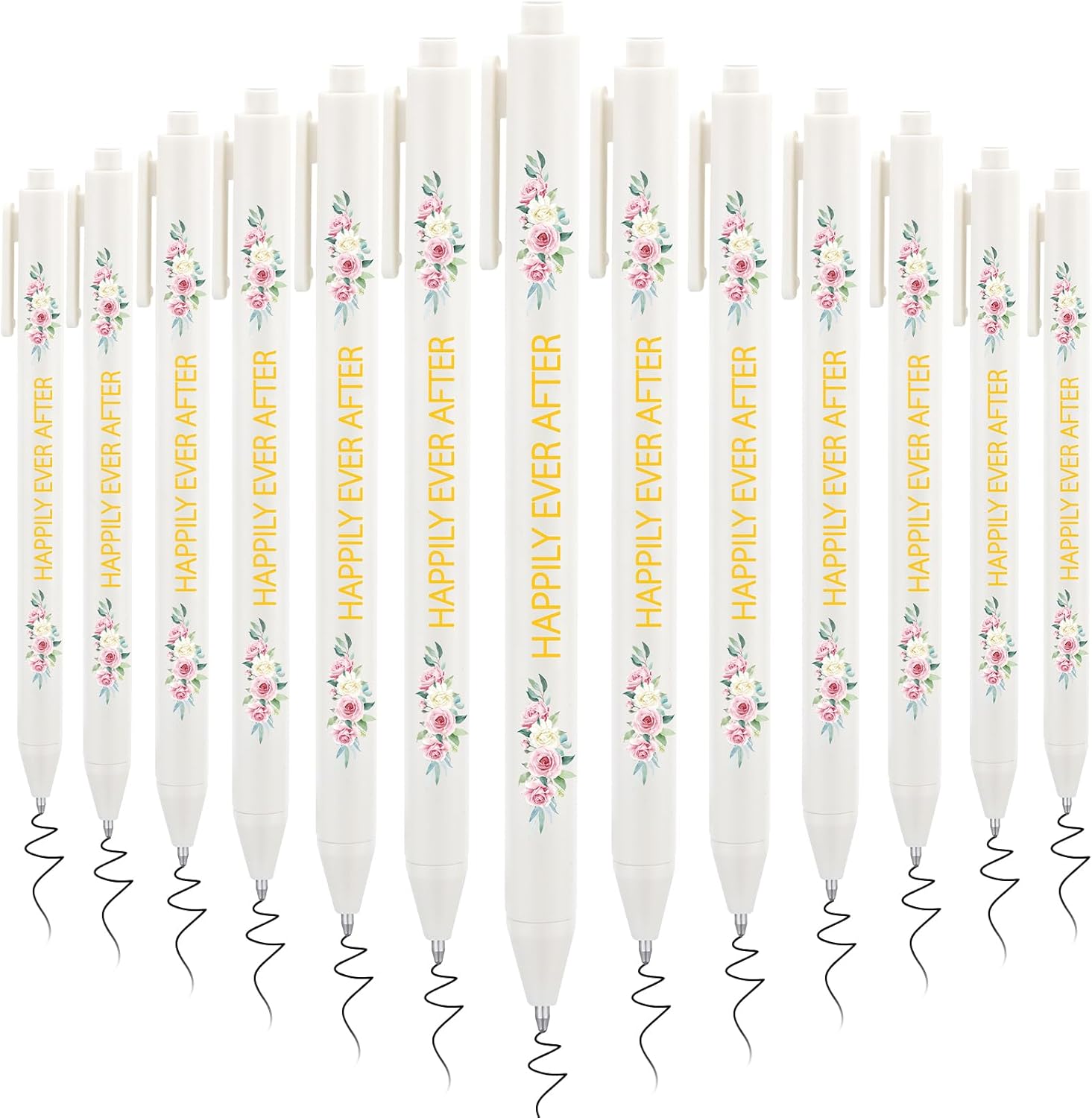 Fulmoon 75 Pcs Bridal Shower Pens Bulk Wedding Pens Favors Bachelorette Engagement Party Gifts Baby Shower Pen Prizes Souvenirs Bag Supplies for Guest Game Office School (Floral)
