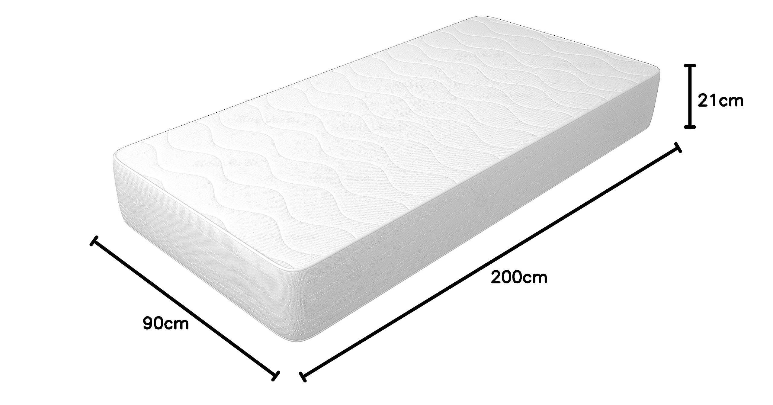 MiaSuite Matratze 90x200 cm, Hhe 21 cm - Einzelbett, aus Waterfoam, Aloe  Vera Beschichtung, Unverformbare, Antiallergisch und Milbendicht. Modell:  Plus H21 : Amazon.de: Kche, Haushalt & Wohnen
