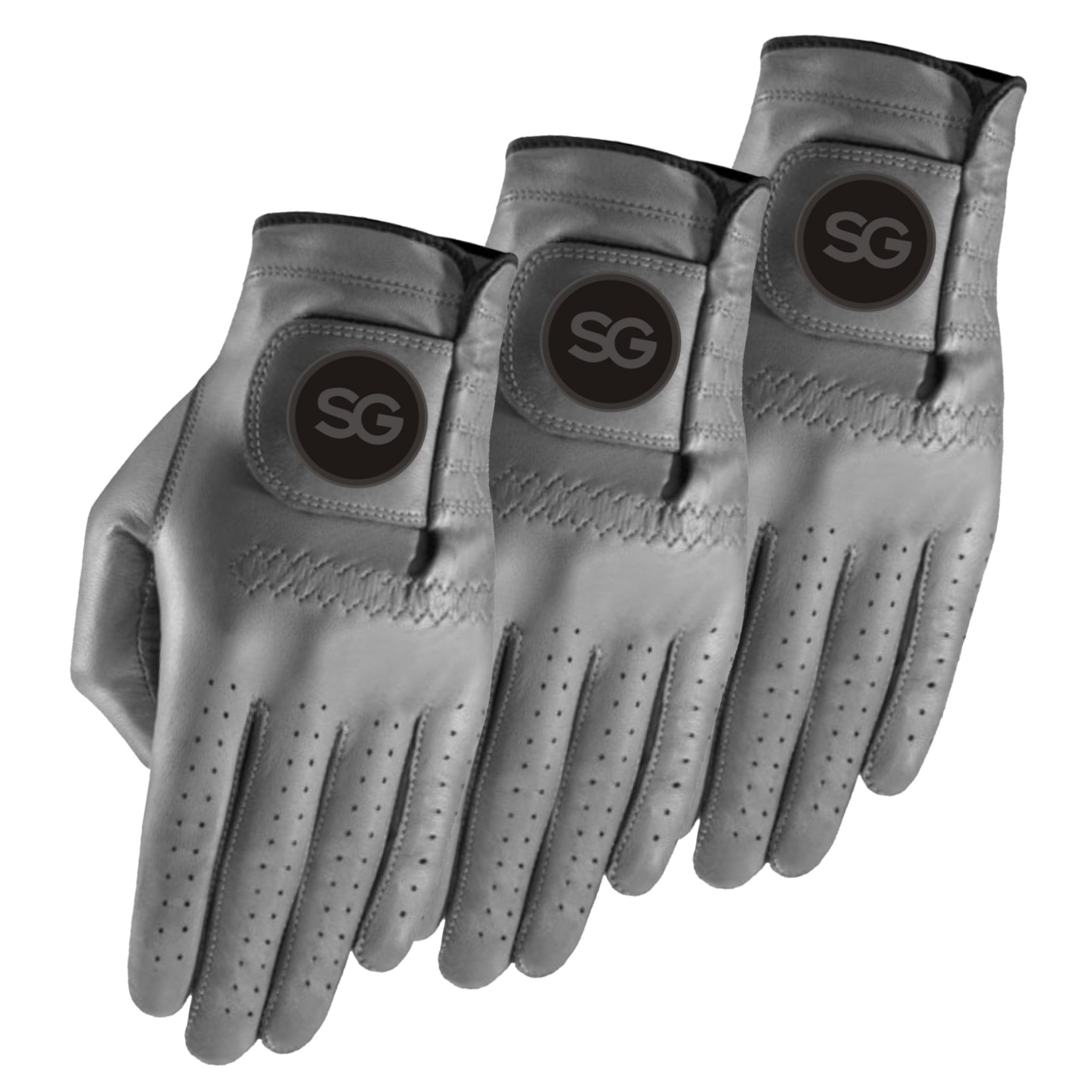 Golf Gloves Men -Cabretta Leather Pack of 3 Gloves, for All Weather Conditions, Soft Feel Grip, Breathable
