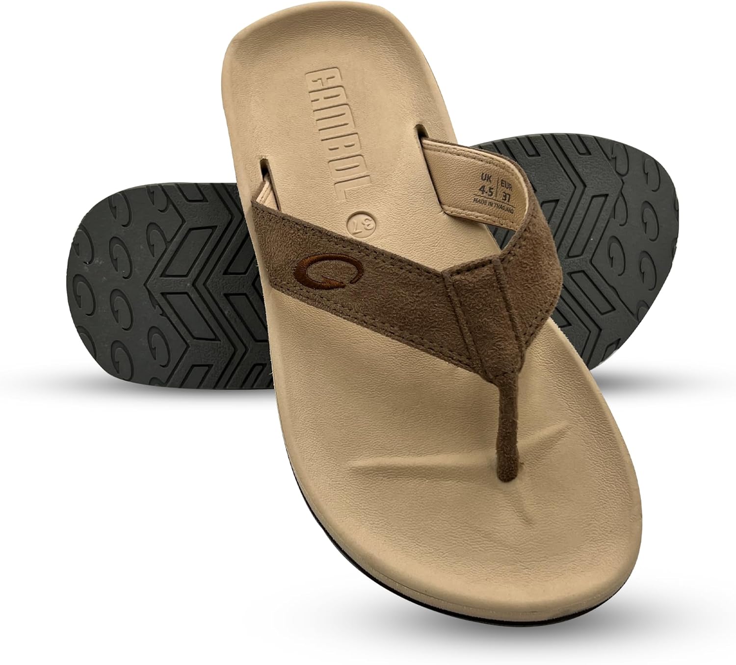 GAMBOL Women’s Flip Flops | EVA Rubber | Elegant Beach Style & Supreme Comfort | Suede-Look Fit with G-BOLD Flip Flop Technology | Ultra-Lightweight for Travel