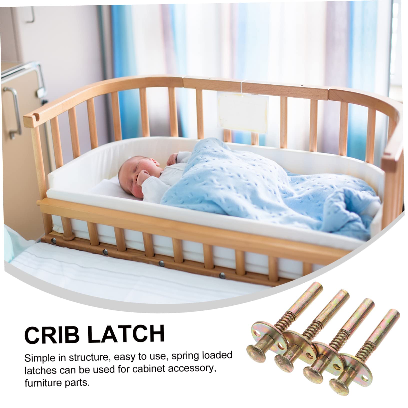 Kit 8 Chiusure A Molla In Ferro Per Letto, Finestra E Armadio – Perno Di Sicurezza Per Zanzariere E Mobili (7 Cm)