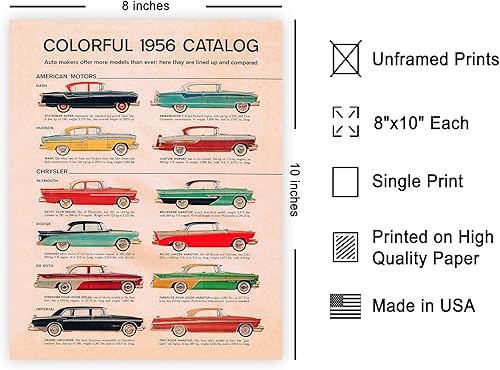 Miniatura 2 de Monem Art - Póster vintage de catálogo de automóviles americanos, impresión de autos americanos retro, arte de autos clásicos, regalo para él,