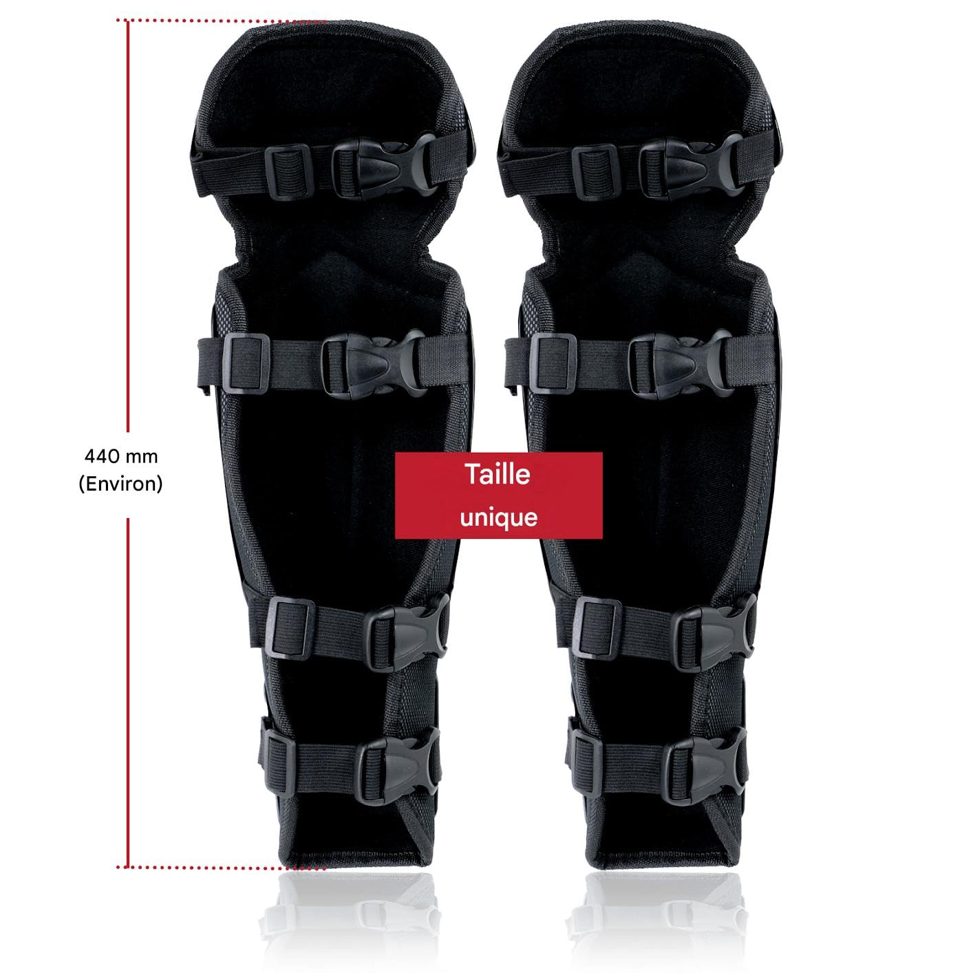 SPARES2GO Genouillères et protège-tibias pour débroussailleuse/tondeuse à gazon (taille unique, noir)