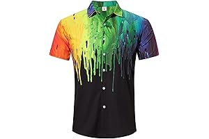 Dressy Casual Button Down Short Sleeve Hawaiian Shirts