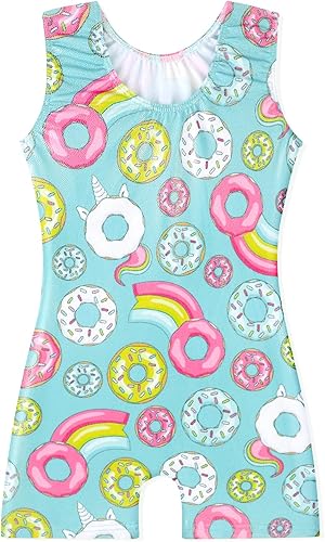 Miniatura 2 de EQSJIU Leotardos de gimnasia para niñas y niños, diseño de mosaico de arco iris, sirena, mariposa, estrellas, leopardo, galaxia, teñido anudado