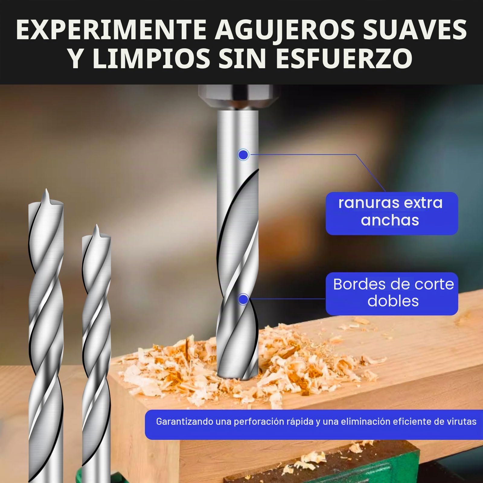 25 Piezas Brocas de Taladro para Madera 1-13 mm, Juego Completo HSS Helicoidal para Madera, Goma, Poliuretano, Plástico, Juego de Brocas con Estuche, Ángulo de Punta 135°