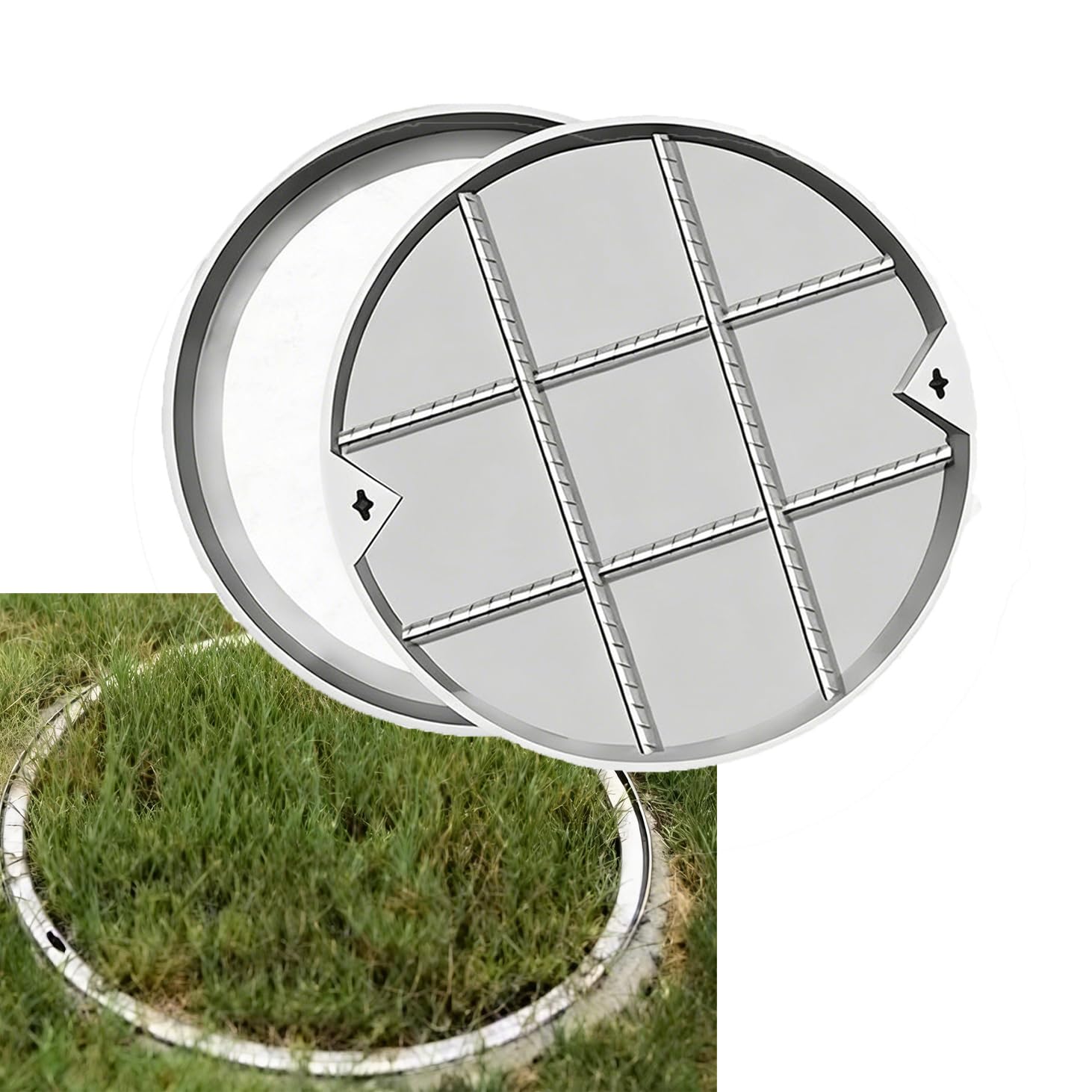 Cubierta redonda de acero inoxidable para alcantarillado con acceso invisible para azulejos