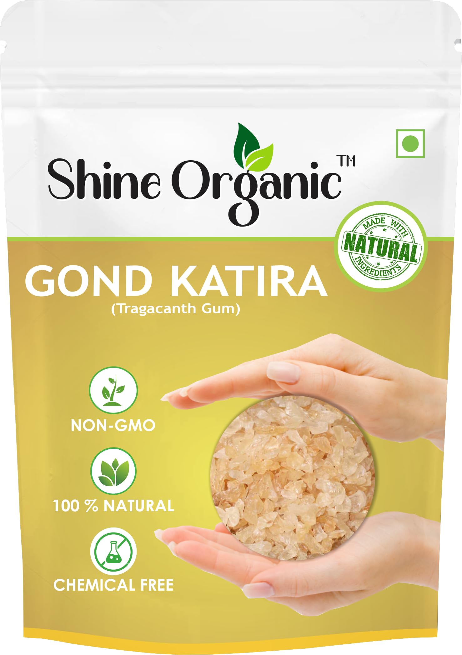 Shine Organic Edible Gond Katira Pure - 100 gm, Tragacanth Gum Gond Katira High Cooling Properties,Natural Superfood