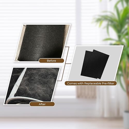 Miniatura 4 de Purificador de aire para mascotas para el dormitorio del hogar, filtro HEPA para pelo de perro y gato, caspa, olores, polvo, purificadores de aire