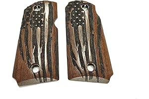 Walnut American Flag Kimber Micro 9 Grips Textured with Engraving