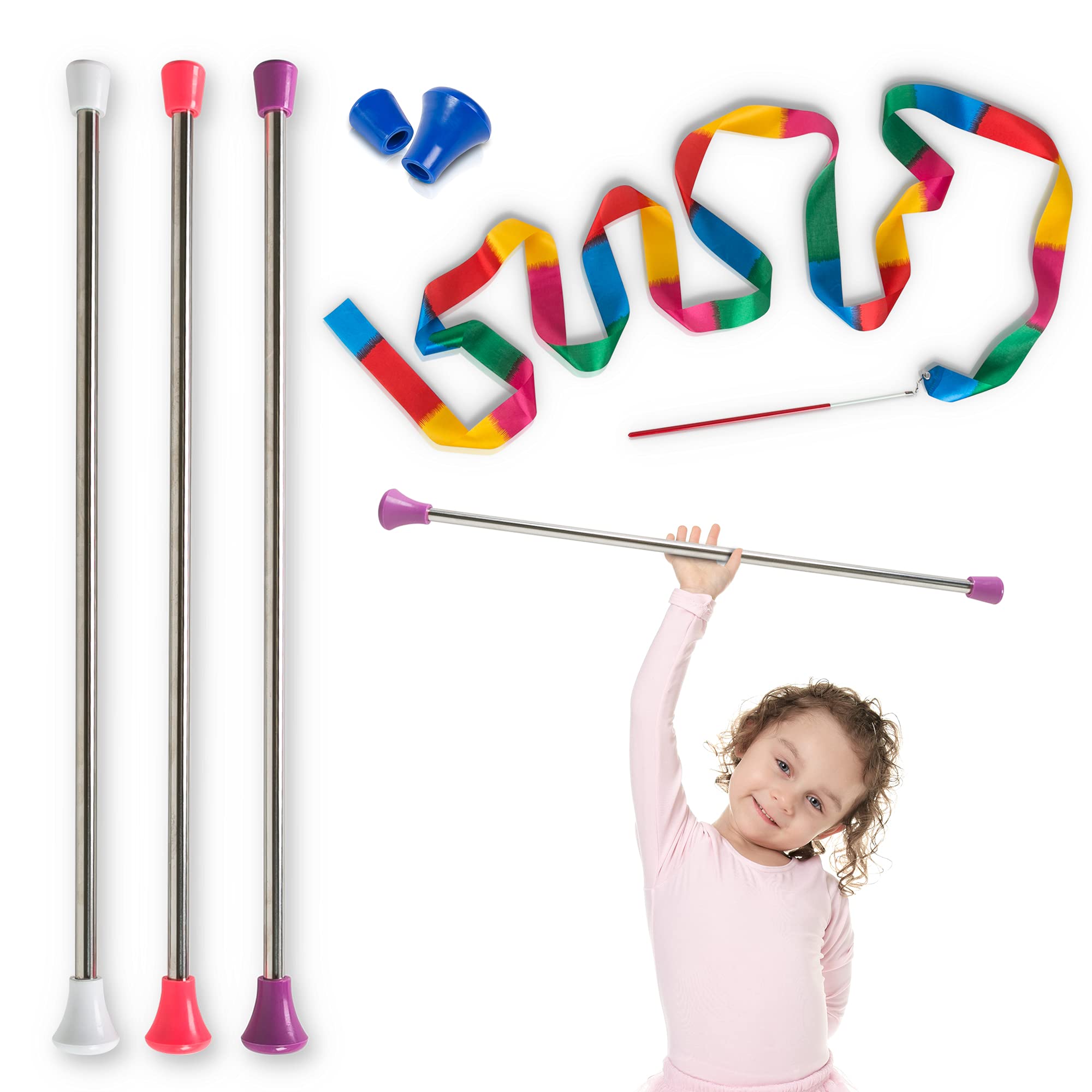Buy ALLdBUZZ 3 Pack Twirling Baton Set 22" Professionally Weighted and Center Balanced