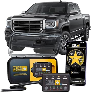 PEDAL COMMANDER for GMC Sierra 2007-2018 1500/2500HD/3500HD Throttle Response Controller - Plug-and-Play 4 Modes Wireless App Anti-Theft - Towing Hauling Work Truck