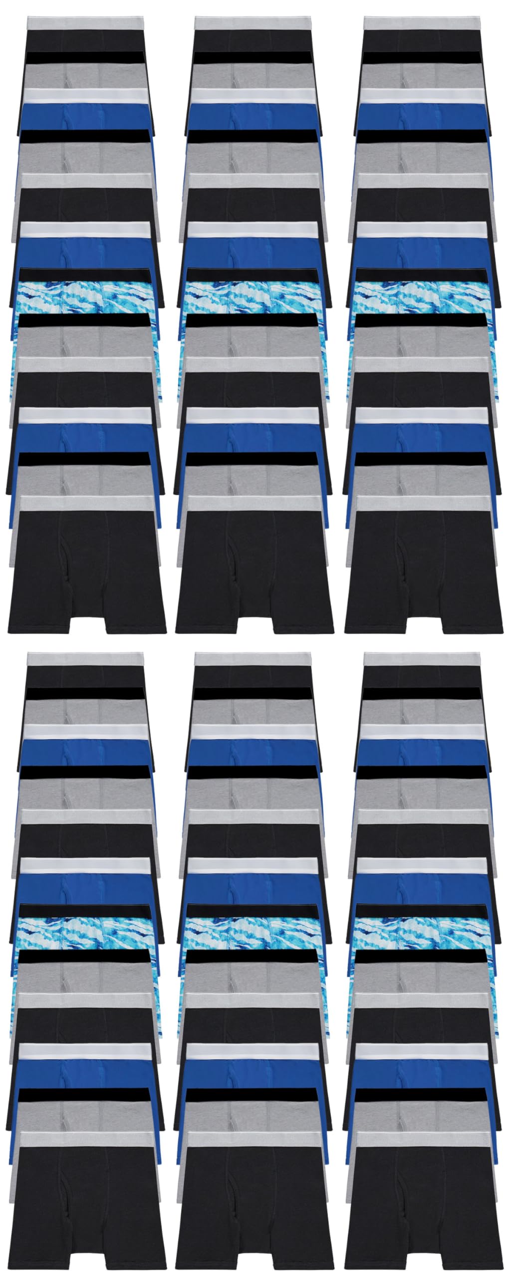 BILLIONHATS 72 Pack Boys Cotton Underwear Boxer Briefs White and Assorted Underpants for Children Bulk Kids Boxer Brief