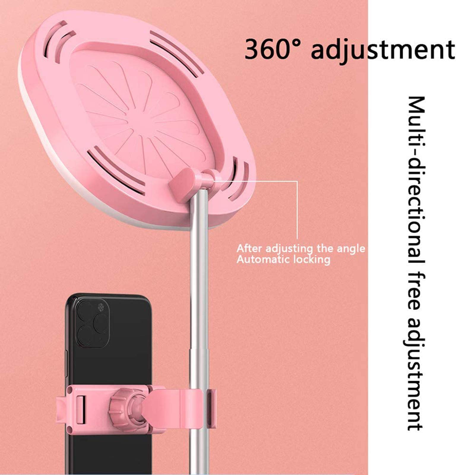Luce ad Anello LED Pieghevole con Specchio per Il Trucco e Supporto per Telefono, Dimmerabile 3 modalità Colore Selfie Ring Light per Youtube, TIK Tok,Trucco, Fotografia,Blu