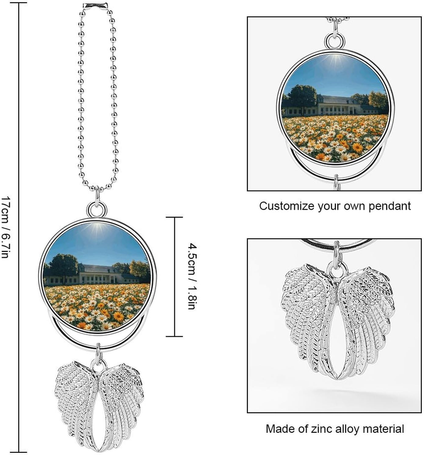 Sunflower Academy Guardian Angel Car Charm for Rear View Mirror image 2