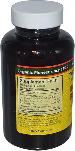 Miniatura 5 de YS Eco Bee Farms, Propóleos de polen de abeja Royal Jelly Plus Ginseng coreano, 90 cápsulas (paquete de 2)