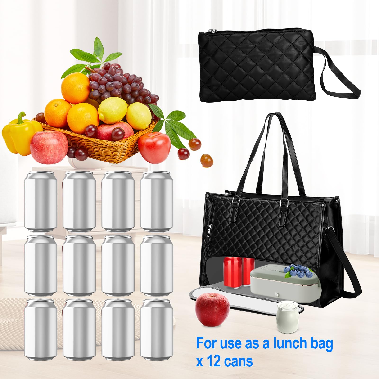 Bolsa Comida Trabajo Loncheras De Trabajo Lunch Bag, Kit De Computadora PortáTil (Adecuado Para Computadoras PortáTiles De 14 ") Con OpcióN De Tirantes Y Correas Para Hombros